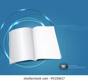 vector blue business background, with a copybook