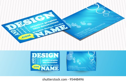 Vector blue business card set