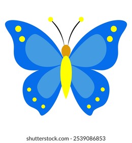 Vector blue butterfly (Polyommatus icarus) with open wings
