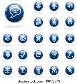 vector blue buttons for web and computing