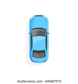 Vector Blue Car. Top View