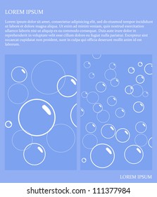 vector blue card with bubbles