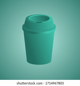 Vector Blue Cardboard hot drinks cup, coffee cup