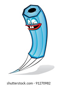 Vector blue cartoon pencil.