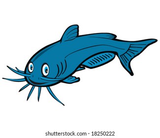 vector blue catfish