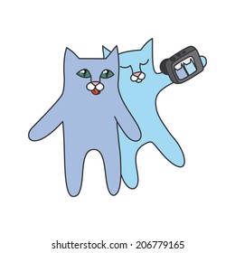 vector blue cats Gemini photographed