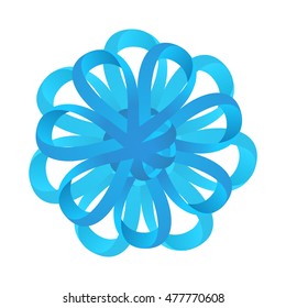 Vector Blue Celebration Bow isolated on white background