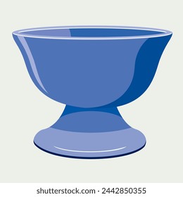 vector blue ceramic bowl, kitchen utensil