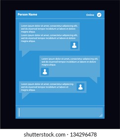 Vector blue chat frames: message boxes for your text
