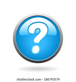 vector blue check mark button with light shadow