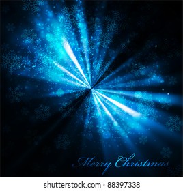 Vector blue christmas background with beautiful snowflakes (eps10)