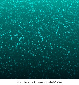 Vector blue Christmas background with  falling stars. Shiny background.