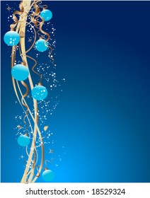 vector of blue christmas balls with snow flake and star