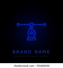 Vector blue chromium metallic logo