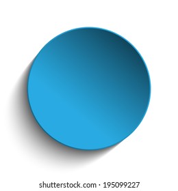 Vector - Blue Circle Button on White Background
