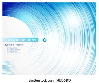 Vector  blue circle vector card and abstract water