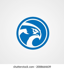 Vector Blue Circle Hawk Logo