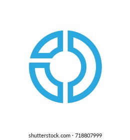 Vector Blue Circle Initial I C Circle Logo