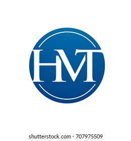 Vector Blue Circle Letter H M T Logo 