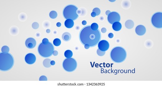 Vector blue circles abstract background, modern illustration template