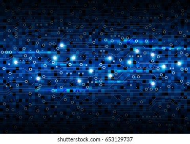 Vector blue circuit board background design for digital technology