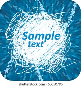 Vector blue Clew swirl  background with text space