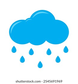 Vetor Blue Cloud com Ícone de Pingos de Chuva para Gráficos de Previsão do Tempo