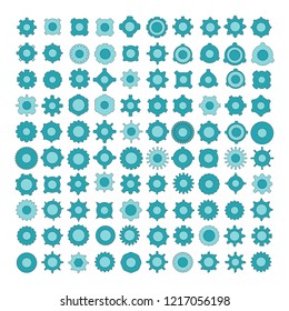vector blue cog and gear icons set