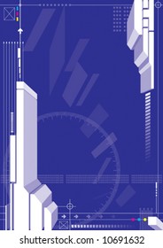 vector of blue color 3d structure design