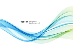 Vector Blue Color Abstract Wave Design Element