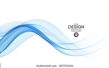 Vector blue color abstract wave design element