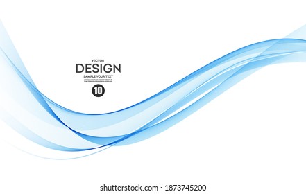 Vector blue color abstract wave design element