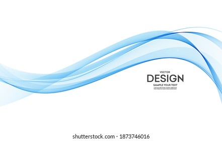 Vector blue color abstract wave design element