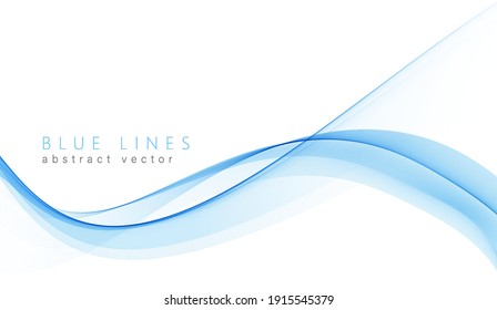 Vector blue color abstract wave design element