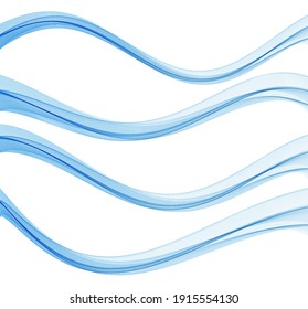 Vector blue color abstract wave design element