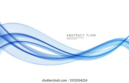 Vector blue color abstract wave design element