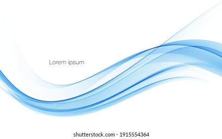 Vector blue color abstract wave design element