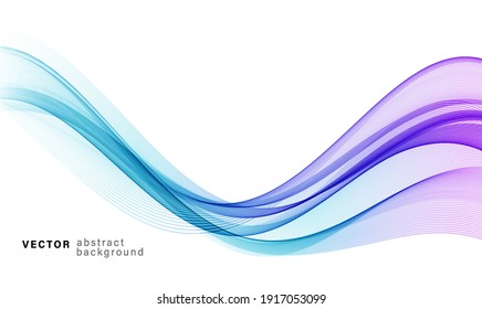 Vector Blue Color Abstract Wave Design Element