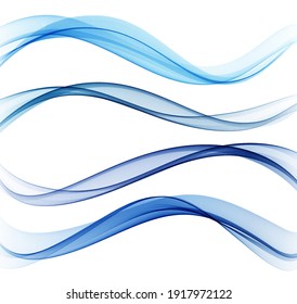 Vector Blue Color Abstract Wave Design Element