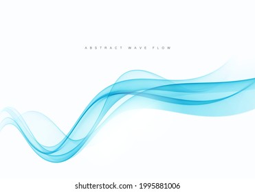 Vector blue color abstract wave design element