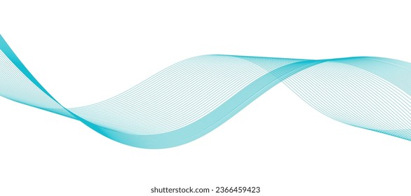Vector blue color abstract wave design element. Abstract vector background with smooth color wave. Smoke wavy lines