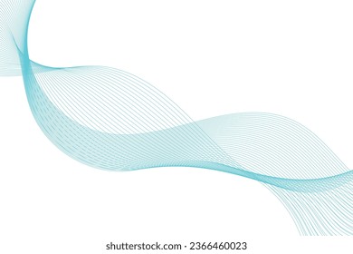Vector blue color abstract wave design element. Abstract vector background with smooth color wave. Smoke wavy lines