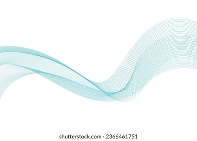 Vector blue color abstract wave design element. Abstract vector background with smooth color wave. Smoke wavy lines
