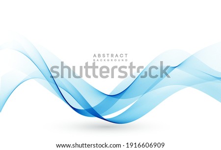 Vector blue color abstract wave design element