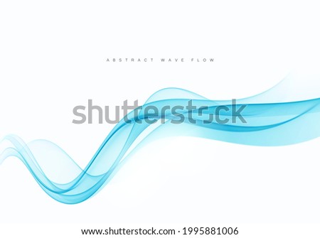 Vector blue color abstract wave design element