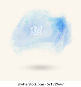Vector blue color brush strokes. Watercolor Grunge isolated elements. Smoke brushes for your design. Freehand. Ink splash. Acrylic stamp. Vector illustration
