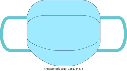 the vector of blue color medical mask 