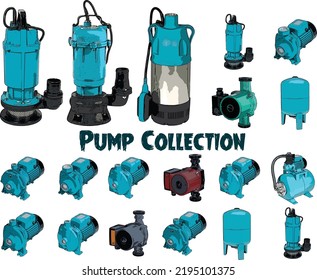 Vector Blue Color Pump Collection Stock Vector (Royalty Free ...