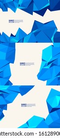 Vector Blue Color Triangle Design Templates for Brochures set, Flyers, Mobile Technologies, Applications, Online Services, Logo, Banners and Infographic. Abstract Modern Background.