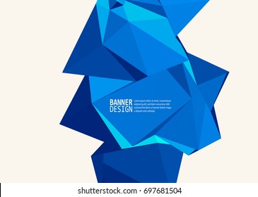 Vector Blue Color Triangle Design Templates for Brochures, Flyers, Mobile Technologies, Applications, Online Services, Typographic Emblems, Logo, Banners and Infographic. Abstract Modern Background.